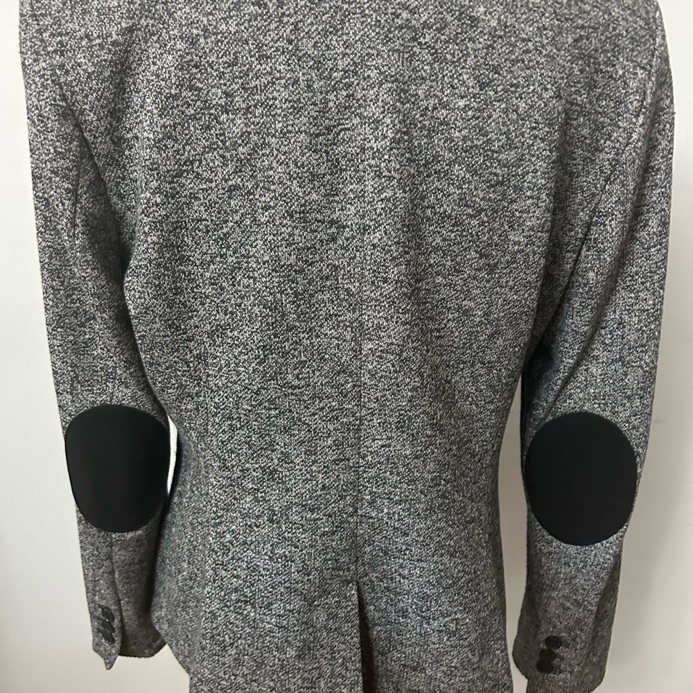 Tommy Hilfiger Charcoal Knit Blazer with Black Suede Elbow Patches. Sz 12 - Picture 3 of 4